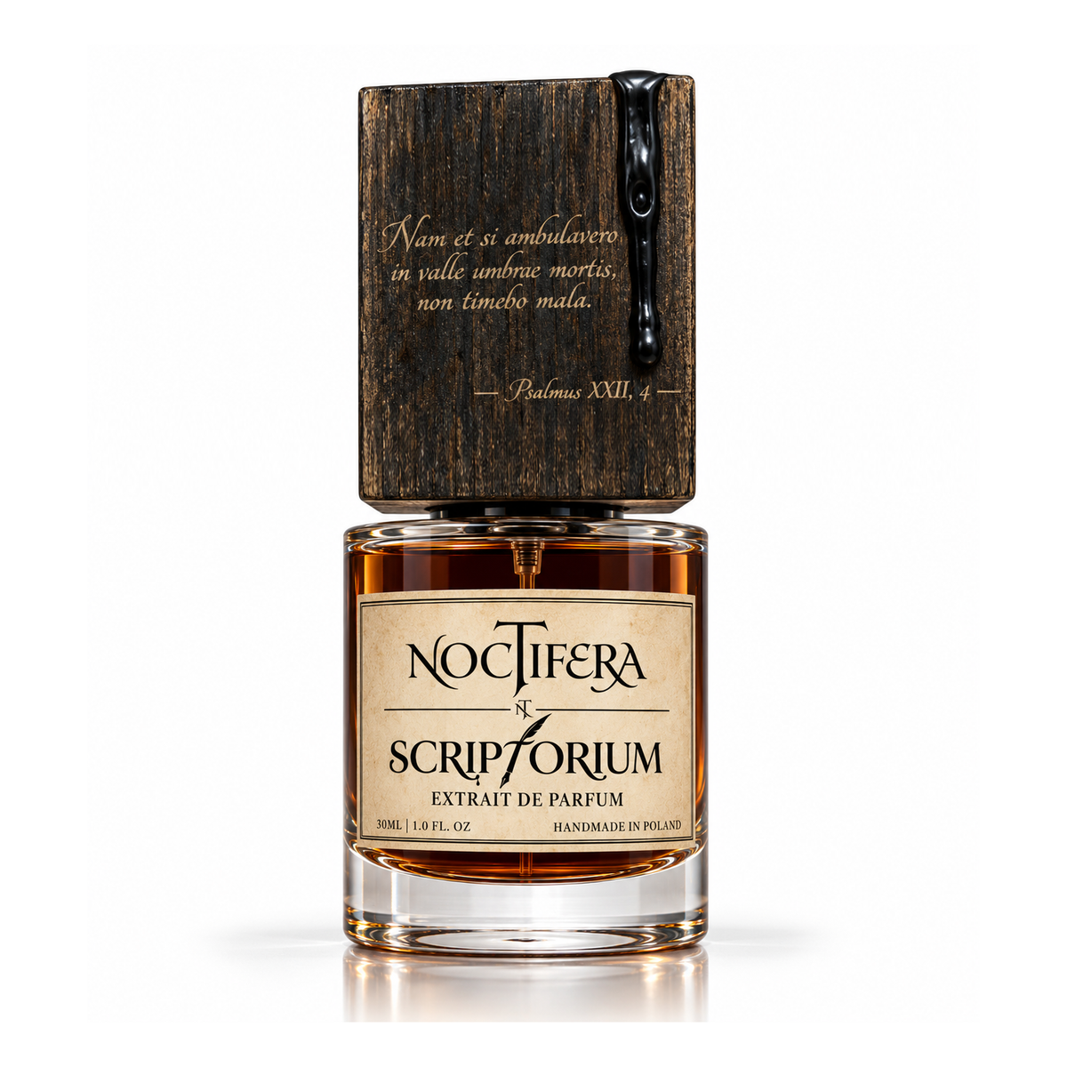 SCRIPTORIUM extrait de parfum by Noctifera, 30 ml bottle with hand-aged wooden cap